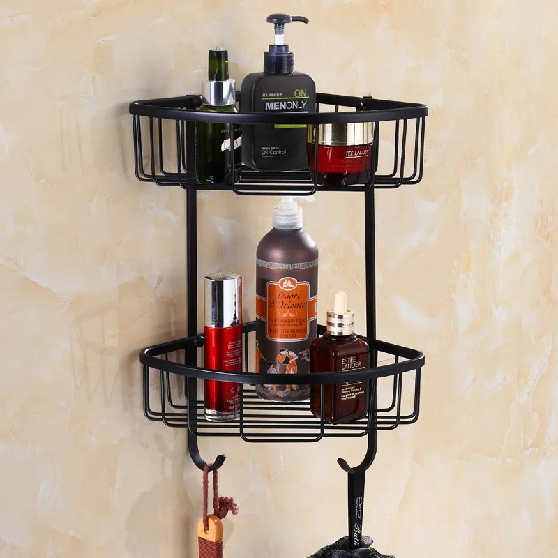 Bathroom Corner Shelves Copper Shower Shampoo Soap Cosmetic Holder Bathroom Accessories Black Storage Organizer Rack Holder
Bathroom Corner Shelves Copper Shower Shampoo Soap Cosmetic Holder Bathroom Accessories Black Storage Organizer Rack Holder