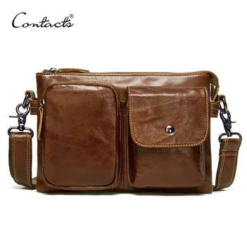 CONTACT'S genuine leather men's shoulder bag small crossbody bags double zipper male bag casual messenger bags man bolsos luxury 
CONTACT'S genuine leather men's shoulder bag small crossbody bags double zipper male bag casual messenger bags man bolsos luxury