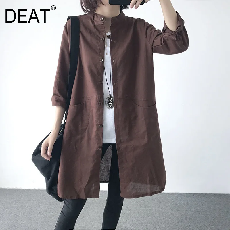 DEAT 2019 New Summer Fashion Women Clothing Loose Long Sleeves Shirt Splicing Cotton Coat Female Vestido ZA41901
DEAT 2019 New Summer Fashion Women Clothing Loose Long Sleeves Shirt Splicing Cotton Coat Female Vestido ZA41901