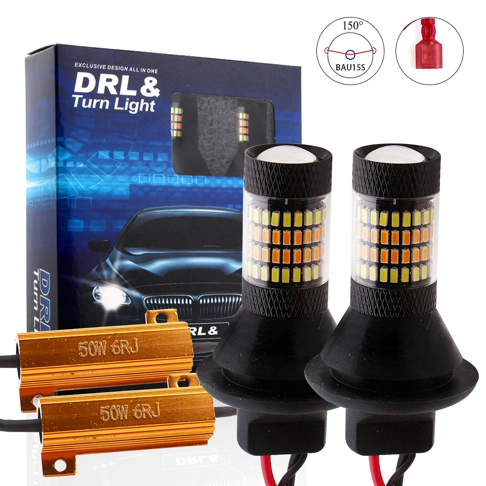 2pc 1156 p21w py21w led T20 W21W 7440 light Daytime Running Light+Turn Signal Dual DRL 12v decoder LED External Lights
2pc 1156 p21w py21w led T20 W21W 7440 light Daytime Running Light+Turn Signal Dual DRL 12v decoder LED External Lights