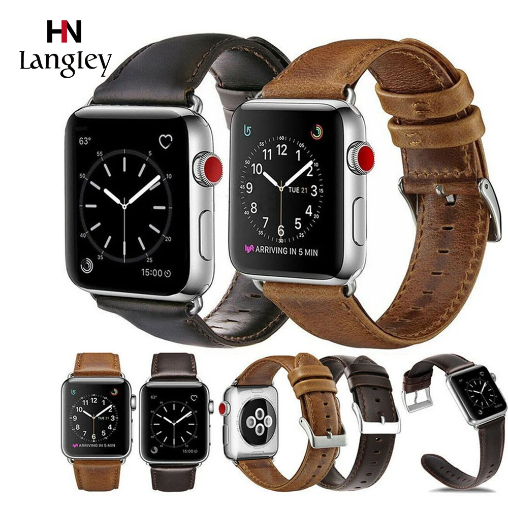 Ремешок из натуральной кожи для Apple Watch 38 /42 мм iwatch 1/2/3/4/5 40/44 | Наручные часы