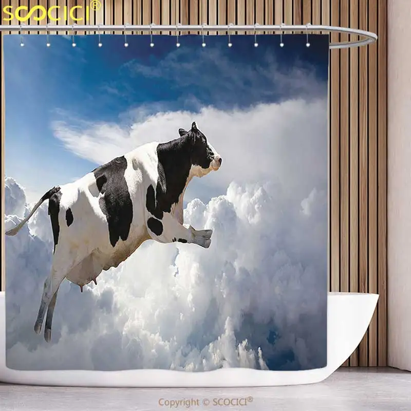 Unique Shower Curtain Farmhouse Decor Collection A Super Cow Flying over Clouds Fiction Imaginary Print Dairy Manufacturing
Unique Shower Curtain Farmhouse Decor Collection A Super Cow Flying over Clouds Fiction Imaginary Print Dairy Manufacturing