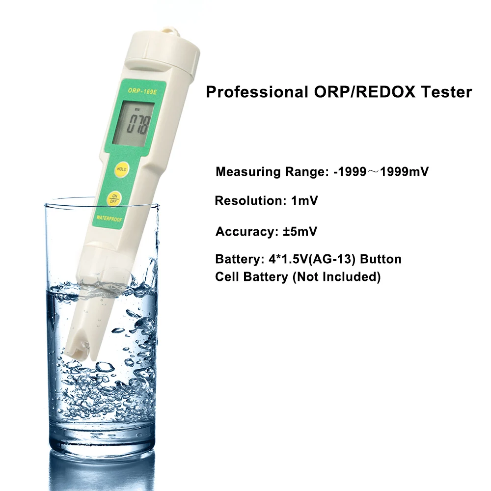 ORP/REDOX Meter Waterproof PH Meter Digital Redox Meter ORP Water Quality Detector Oxidation Reduction Potential Analyzer