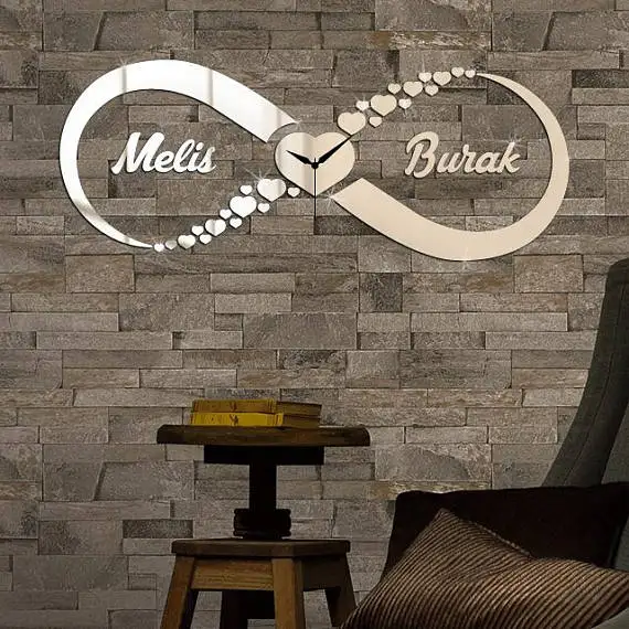 Decorative mirror wall clock,infinity hearts with Custom name ,Love mirror,Mirror Clock,acrylic mirror,infinity mirror
Decorative mirror wall clock,infinity hearts with Custom name ,Love mirror,Mirror Clock,acrylic mirror,infinity mirror