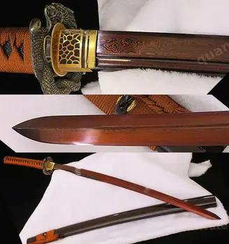41'UNOKUBI-ZUKURI BLADE FOLDED STEEL RED HANDMADE JAPANESE KARASUMA SWORD KATANA 
41'UNOKUBI-ZUKURI BLADE FOLDED STEEL RED HANDMADE JAPANESE KARASUMA SWORD KATANA