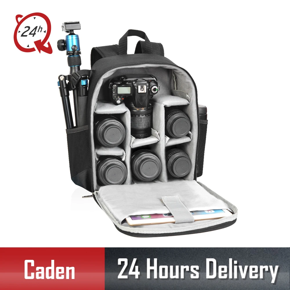 Caden D6 Waterproof Functional DSLR Backpack Camera photo Bag w/ Rain Cover SLR Tripod Case for Canon Nikon sony a6000
Caden D6 Waterproof Functional DSLR Backpack Camera photo Bag w/ Rain Cover SLR Tripod Case for Canon Nikon sony a6000