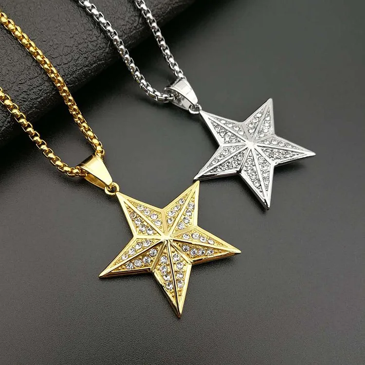 1PC Personality hip hop three-dimensional five-pointed star 316L stainless steel pendant necklace Cool costume pendant
1PC Personality hip hop three-dimensional five-pointed star 316L stainless steel pendant necklace Cool costume pendant