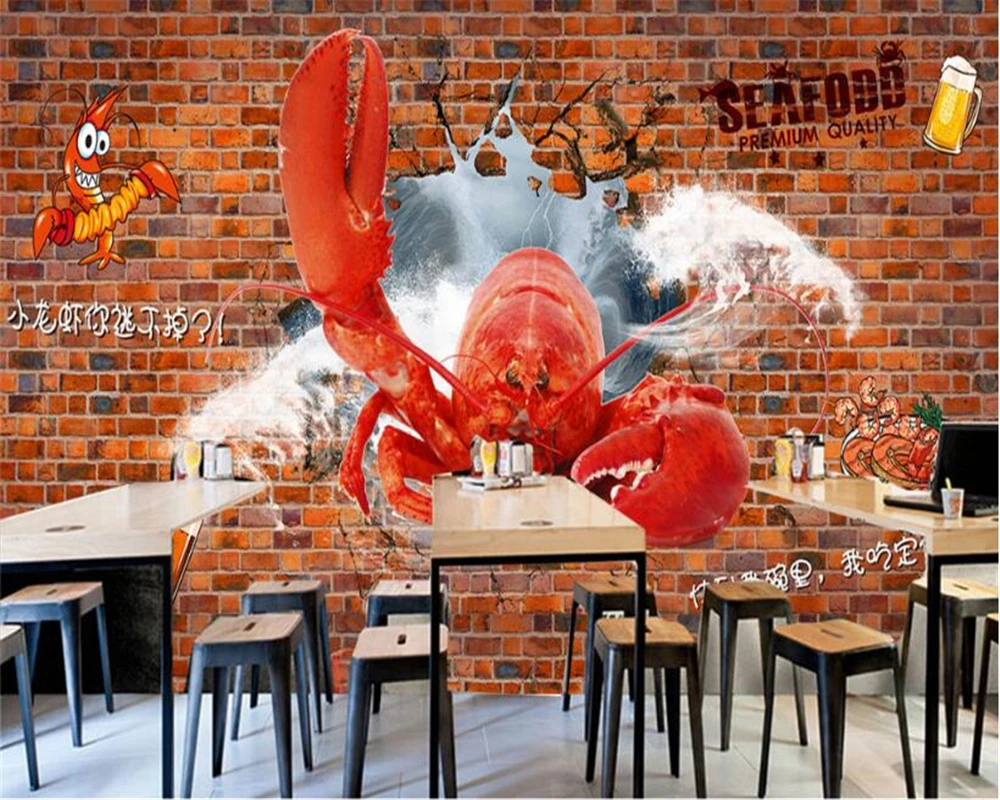 beibehang 2018 New Fashion Personality Decorative Painting 3d Wallpaper Vintage Brick Lobster Restaurant wall papers home decor
beibehang 2018 New Fashion Personality Decorative Painting 3d Wallpaper Vintage Brick Lobster Restaurant wall papers home decor