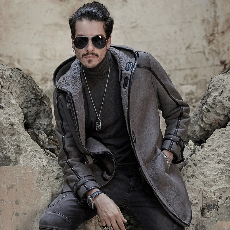 B3 B7 Flight Jacket Men's Shearling Jacket Camouflage Gray Long Style Leather Jacket Mans Sheepskin Aviator Fur Coat
B3 B7 Flight Jacket Men's Shearling Jacket Camouflage Gray Long Style Leather Jacket Mans Sheepskin Aviator Fur Coat