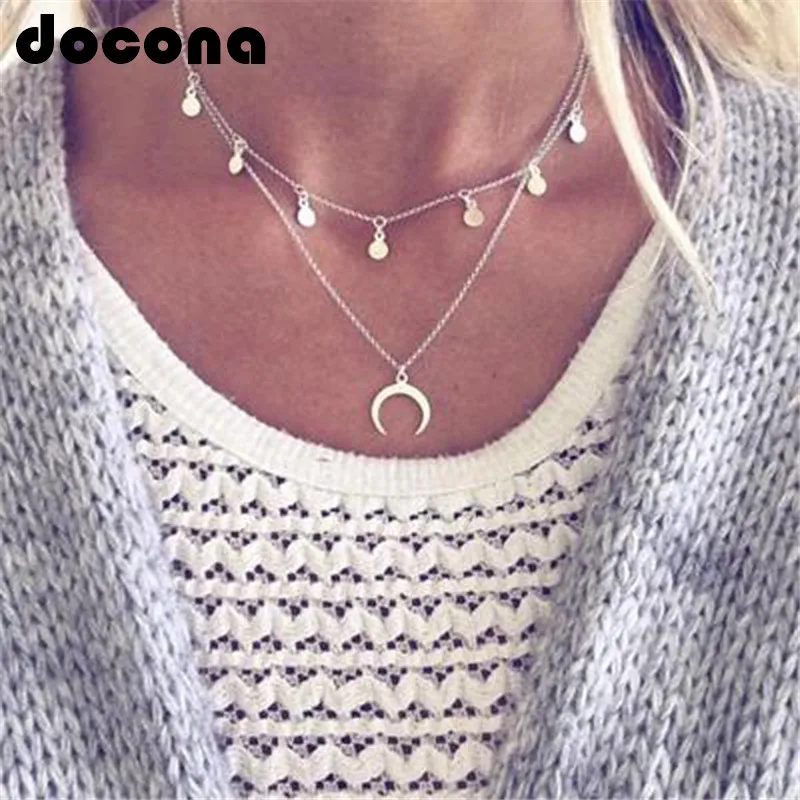 docona Bohemian Silver Color Multi-layer Wafer Moon Necklace for Women Girl Vintage Tassel Choker Necklaces Party Jewelry 6376
docona Bohemian Silver Color Multi-layer Wafer Moon Necklace for Women Girl Vintage Tassel Choker Necklaces Party Jewelry 6376