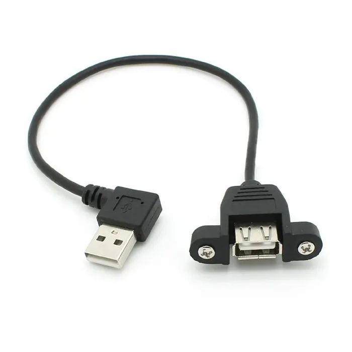 CY 20cm 90 Degree Right Angled USB 2.0 A Male Connector to Female Extension Cable With Panel Mount Hole
CY 20cm 90 Degree Right Angled USB 2.0 A Male Connector to Female Extension Cable With Panel Mount Hole