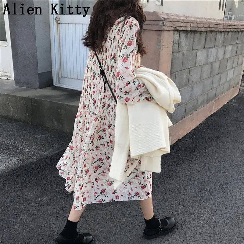 Alien Kitty Stylish Vintage Floral Pleated Empire Elegant Autumn Print Loose Cute Sweet Free Long Sleeves Lady Casual Work Dress
Alien Kitty Stylish Vintage Floral Pleated Empire Elegant Autumn Print Loose Cute Sweet Free Long Sleeves Lady Casual Work Dress