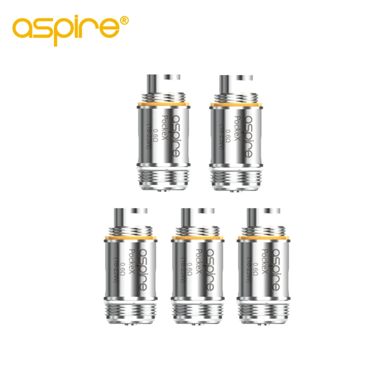 E-Cigarette Vape Kit Aspire PockeX Pocket AIO Kit With 5pcs 0.6 ohm 316L SS U Tech Coils Electronic Cigarette Vape Pen Kit