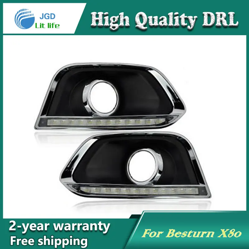 Free shipping ! 12V 6000k LED DRL Daytime running light case for Besturn X80 Fog lamp frame Car styling | Автомобили и мотоциклы