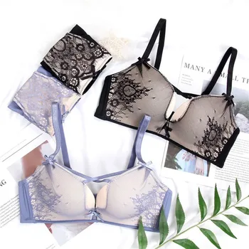 Wasteheart Women Fashion Black Blue Lace Trim Mesh Padded Bras Bralette Cotton Panties Push Up Sexy Lingerie Sets Underwear A B
Wasteheart Women Fashion Black Blue Lace Trim Mesh Padded Bras Bralette Cotton Panties Push Up Sexy Lingerie Sets Underwear A B