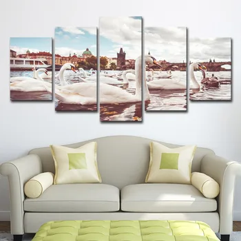 Canvas HD Prints Poster Home Decor 5 Pieces White Swans Near Charles Bridge In Prague Paintings Wall Art Room Pictures Framework
Canvas HD Prints Poster Home Decor 5 Pieces White Swans Near Charles Bridge In Prague Paintings Wall Art Room Pictures Framework