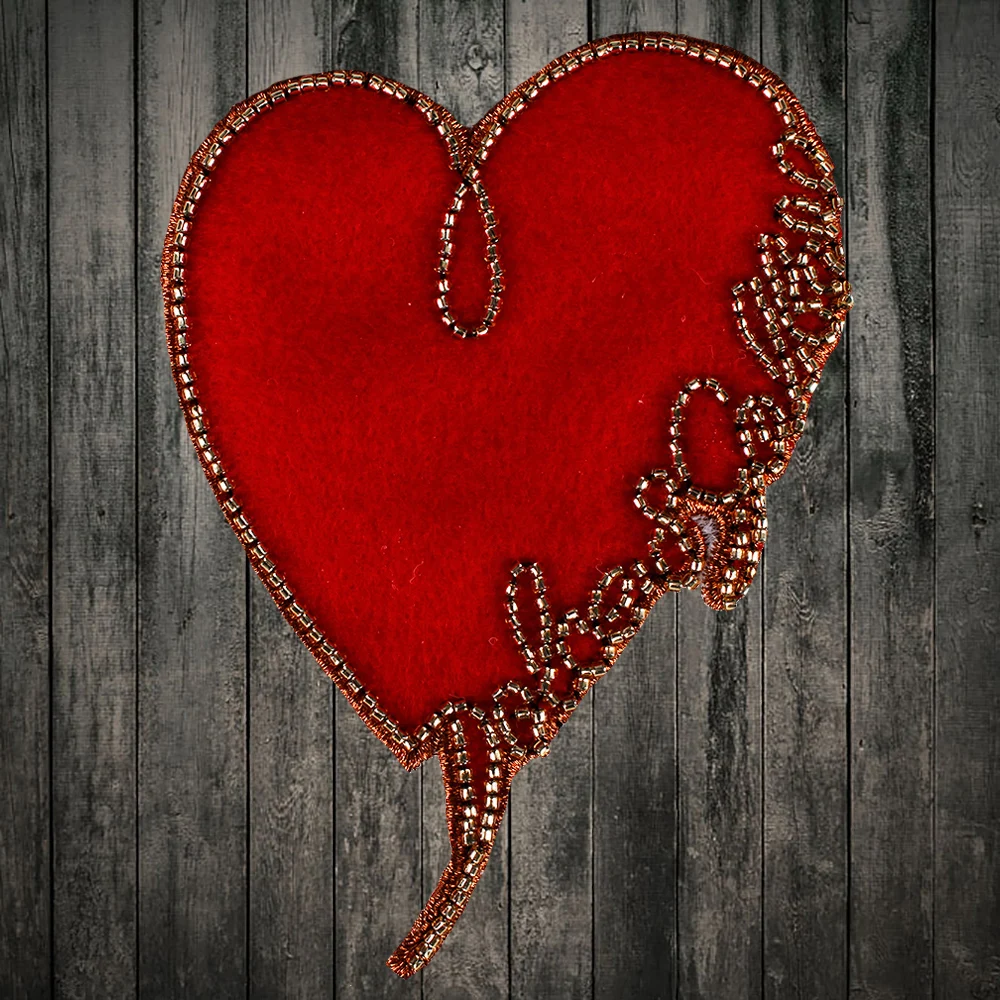 1 stück Liebe Strass Perlen Patches Stickerei Stoff Applikationen