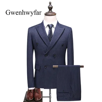 Gwenhwyfar 2018 New Arrival Grey Blue Double Breasted Tuxedos Groom Suit Men's Wedding Suits Tuxedos For Men (Jacket+Pants+Vest)
Gwenhwyfar 2018 New Arrival Grey Blue Double Breasted Tuxedos Groom Suit Men's Wedding Suits Tuxedos For Men (Jacket+Pants+Vest)