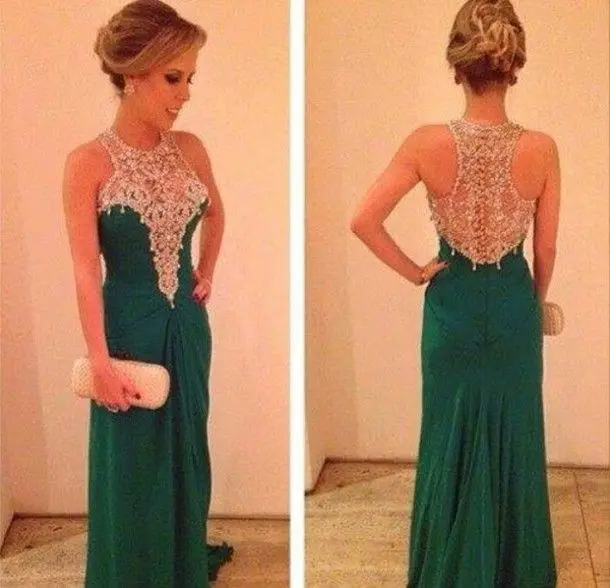 2014 New coming Green Prom dress A Line Chiffon Beaded Squins Crystals High Collar Back Transparent Formal Evening Gown
2014 New coming Green Prom dress A Line Chiffon Beaded Squins Crystals High Collar Back Transparent Formal Evening Gown