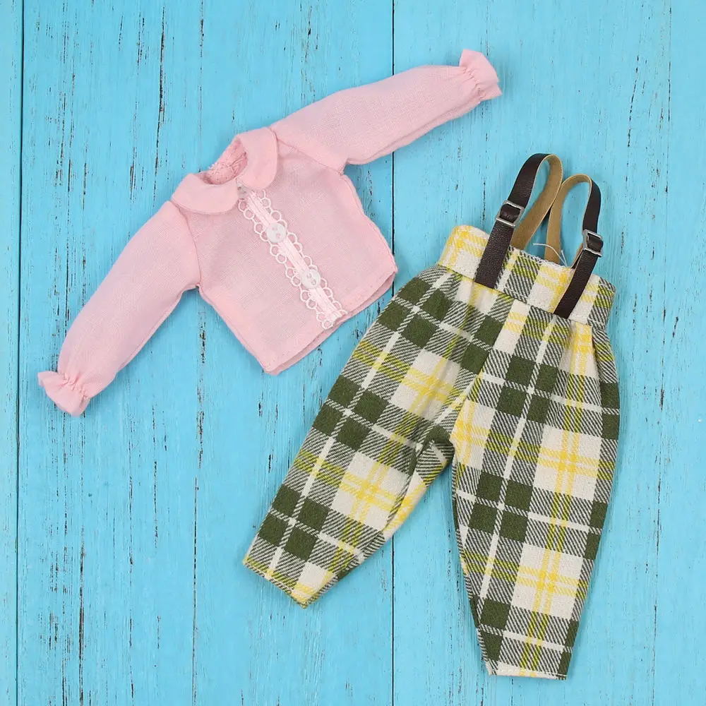 Outfits for Blyth doll Green Plaid Overalls with Pink Shirt suit for 1/6 azone BJD pullip licca
Outfits for Blyth doll Green Plaid Overalls with Pink Shirt suit for 1/6 azone BJD pullip licca