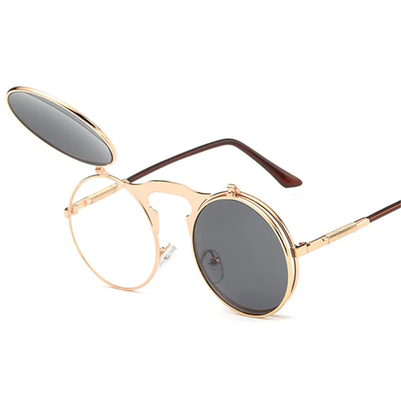Retro Metal Steam Punk Sunglasses Round Frames Steampunk Flips Sun Glasses Male&Female Vintage Eyewears
Retro Metal Steam Punk Sunglasses Round Frames Steampunk Flips Sun Glasses Male&Female Vintage Eyewears