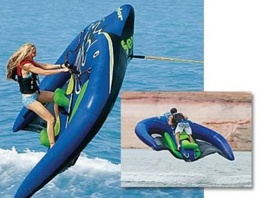 3.6*2.4M Inflatable Towable Water Sports Inflatable Flying Fish Tube Flying Fish Manta Ray For Water Game With Air Pump 3.6*2.4M Inflatable Towable Water Sports Inflatable Flying Fish Tube Flying Fish Manta Ray For Water Game With Air Pump