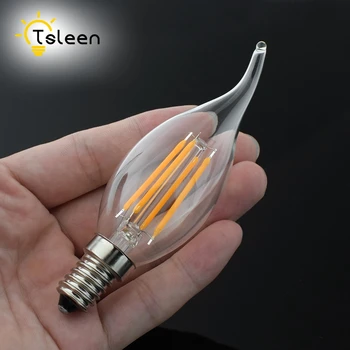 TSLEEN Cheap 10x C35 Retro Edison LED Bulb E14 E12 4W 8W AC 220V 110V Vintage LED Candle Flame Light Antique LED Filament Lamp
TSLEEN Cheap 10x C35 Retro Edison LED Bulb E14 E12 4W 8W AC 220V 110V Vintage LED Candle Flame Light Antique LED Filament Lamp