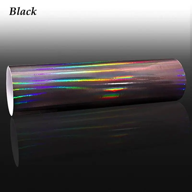 

HOHOFILM 149cmx50cm Black Laser Chrome Holographic Car Wrap Film Auto Wrap Sticker With Bubble free air release 58''x20''