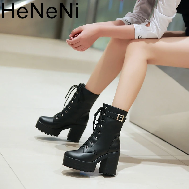 Martin Boots High Heels Women Winter Fashion Black Boots Lace-up Soft Leather Shoes Motorcycle Ankle Woman Party Shoes
Martin Boots High Heels Women Winter Fashion Black Boots Lace-up Soft Leather Shoes Motorcycle Ankle Woman Party Shoes