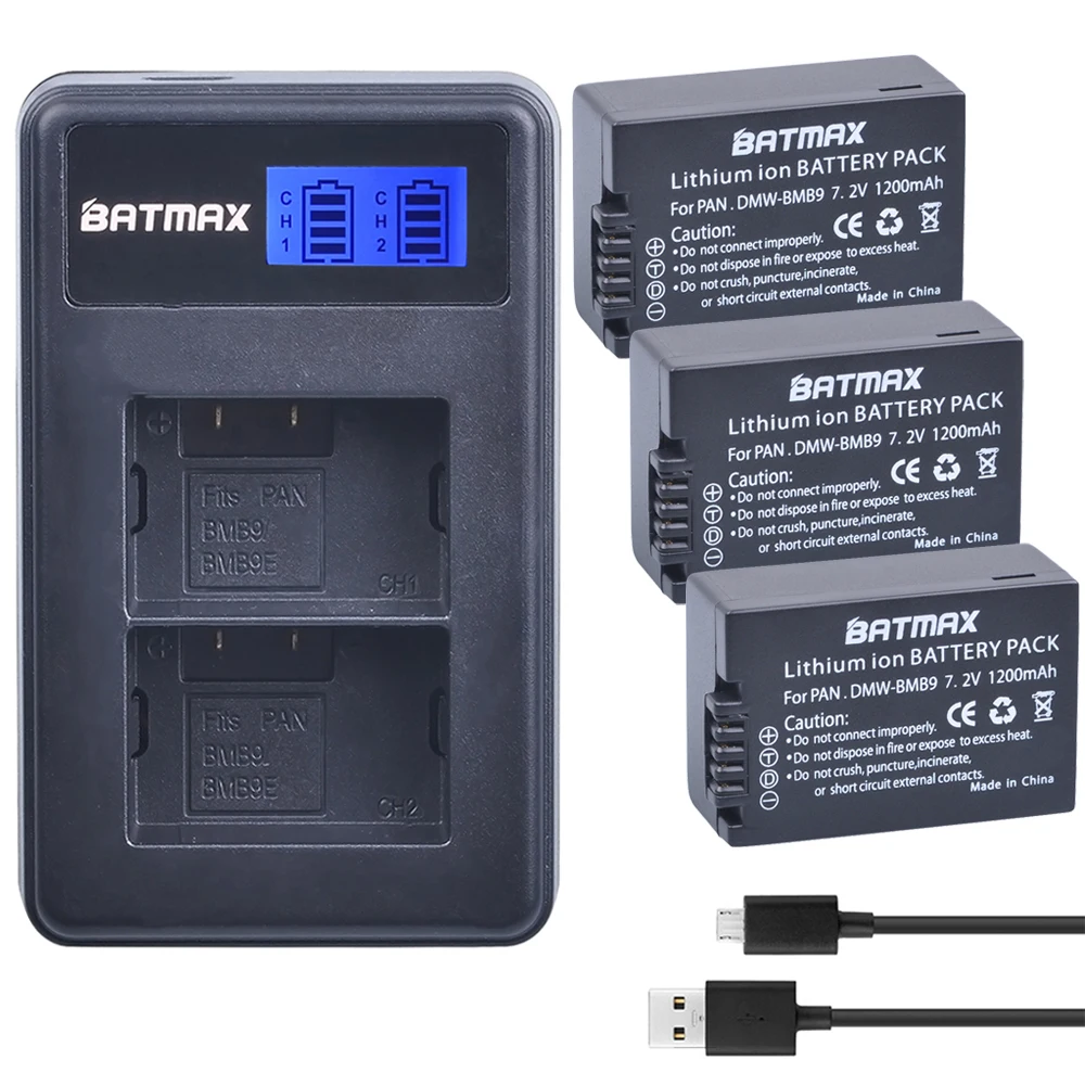 3pcs DMW-BMB9 DMW-BMB9E DMW BMB9 Battery + LCD Dual USB Charger for Panasonic Lumix DMC FZ40K FZ45K FZ47K FZ48K FZ60 FZ70 FZ100
3pcs DMW-BMB9 DMW-BMB9E DMW BMB9 Battery + LCD Dual USB Charger for Panasonic Lumix DMC FZ40K FZ45K FZ47K FZ48K FZ60 FZ70 FZ100