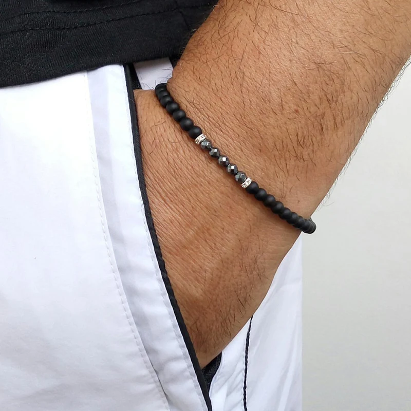 Small size Stone Beaded Bracelet for Men Simple Lucky Handmade Magnetite Stone Charm Bracelet Style Gift Pulsera Hombre
Small size Stone Beaded Bracelet for Men Simple Lucky Handmade Magnetite Stone Charm Bracelet Style Gift Pulsera Hombre