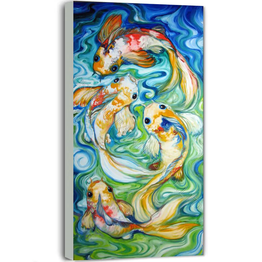 Top Artist Handmade High Quality Abstract 4 Fishes Oil Painting on Canvas Abstract Fish Animal Oil Painting for Living Room
Top Artist Handmade High Quality Abstract 4 Fishes Oil Painting on Canvas Abstract Fish Animal Oil Painting for Living Room
