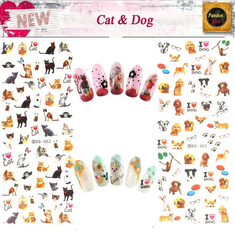 DS302 DS303 Nail Design Water Transfer Nails Art Sticker Cute Cats Dogs Pets Nail Wraps Sticker Tips Manicura nail Decal
DS302 DS303 Nail Design Water Transfer Nails Art Sticker Cute Cats Dogs Pets Nail Wraps Sticker Tips Manicura nail Decal