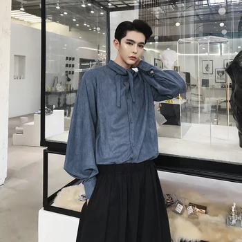 Male Solid Color Dress Shirts Men Loose Long Sleeve Suede Casual Shirt Couple Bow Tie Collar Shirt
Male Solid Color Dress Shirts Men Loose Long Sleeve Suede Casual Shirt Couple Bow Tie Collar Shirt