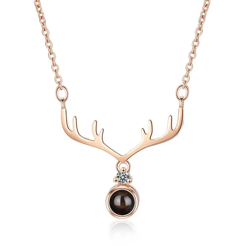 KOFSAC Trendy 925 Sterling Silver Necklaces For Women Jewelry Projection Crystal Rose Gold Deer Necklace Lady Christmas Gifts
KOFSAC Trendy 925 Sterling Silver Necklaces For Women Jewelry Projection Crystal Rose Gold Deer Necklace Lady Christmas Gifts