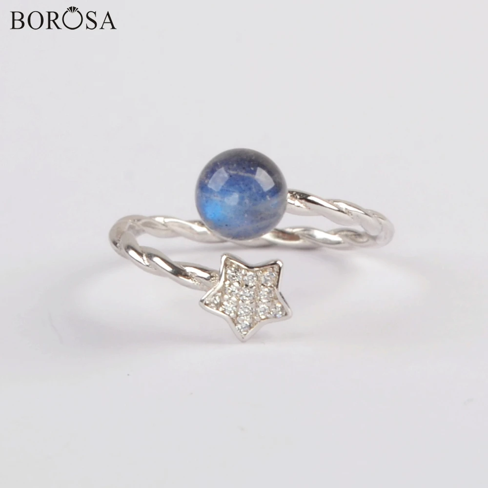 Кольцо из натурального Лабрадорита, регулируемое, BOROSA, 3/5 шт., серебро 92.5% пробы, со звездой и фианитом, WX1166
Кольцо из натурального Лабрадорита, регулируемое, BOROSA, 3/5 шт., серебро 92.5% пробы, со звездой и фианитом, WX1166