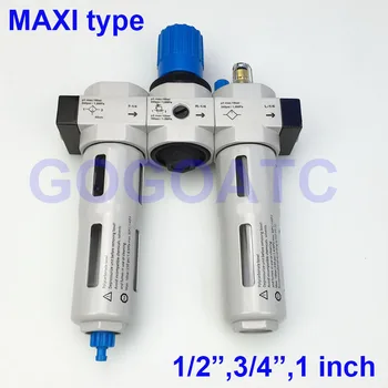 Three units Pneumatic FRL air filter regulator and lubricator Manual drain 1/2 3/4 1 inch MAXI type air source treatment unit
Three units Pneumatic FRL air filter regulator and lubricator Manual drain 1/2 3/4 1 inch MAXI type air source treatment unit