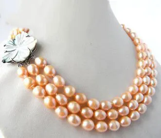 Fashion new FREE SHIPPING>>>3Strands 18'' 9MM Pink Rice Freshwater Pearl Necklace
Fashion new FREE SHIPPING>>>3Strands 18'' 9MM Pink Rice Freshwater Pearl Necklace