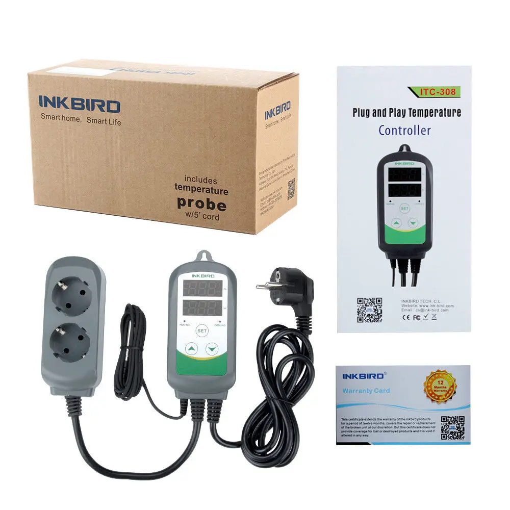 DE stock EU PLUG Inkbird ITC-308 Digital Temperature Controller thermostat heater cooling Temperature Controller Thermostat
DE stock EU PLUG Inkbird ITC-308 Digital Temperature Controller thermostat heater cooling Temperature Controller Thermostat