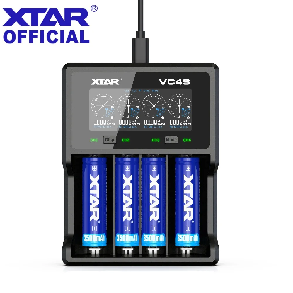 

XTAR VC4 Battery Charger VC4 VC4S VC2 VC2S VC2 S VC4 S 10440/16340/14500/14650/18350/18500/18650/18700/21700 USB Charger XTAR