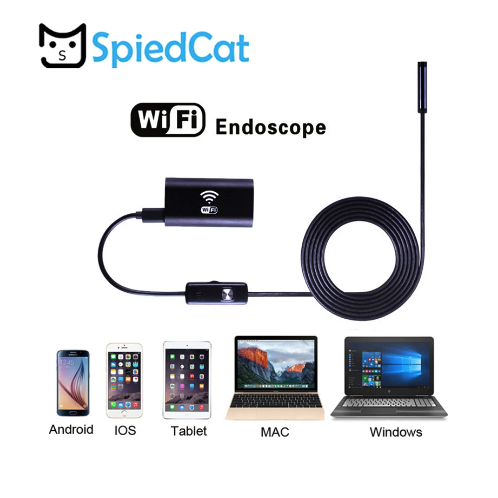 SPIED CAT 1M 2M WIFI Endoscope Camera Mini Waterproof Soft Cable Inspection Cam 8mm Endoscope for IOS iPhone Android Phone
SPIED CAT 1M 2M WIFI Endoscope Camera Mini Waterproof Soft Cable Inspection Cam 8mm Endoscope for IOS iPhone Android Phone