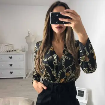 Vintage Silk Rompers Womens Jumpsuit Long Sleeve Chain Print Top Shirt Ladies Deep V Neck Key Printed Sexy Satin Bodysuits
Vintage Silk Rompers Womens Jumpsuit Long Sleeve Chain Print Top Shirt Ladies Deep V Neck Key Printed Sexy Satin Bodysuits