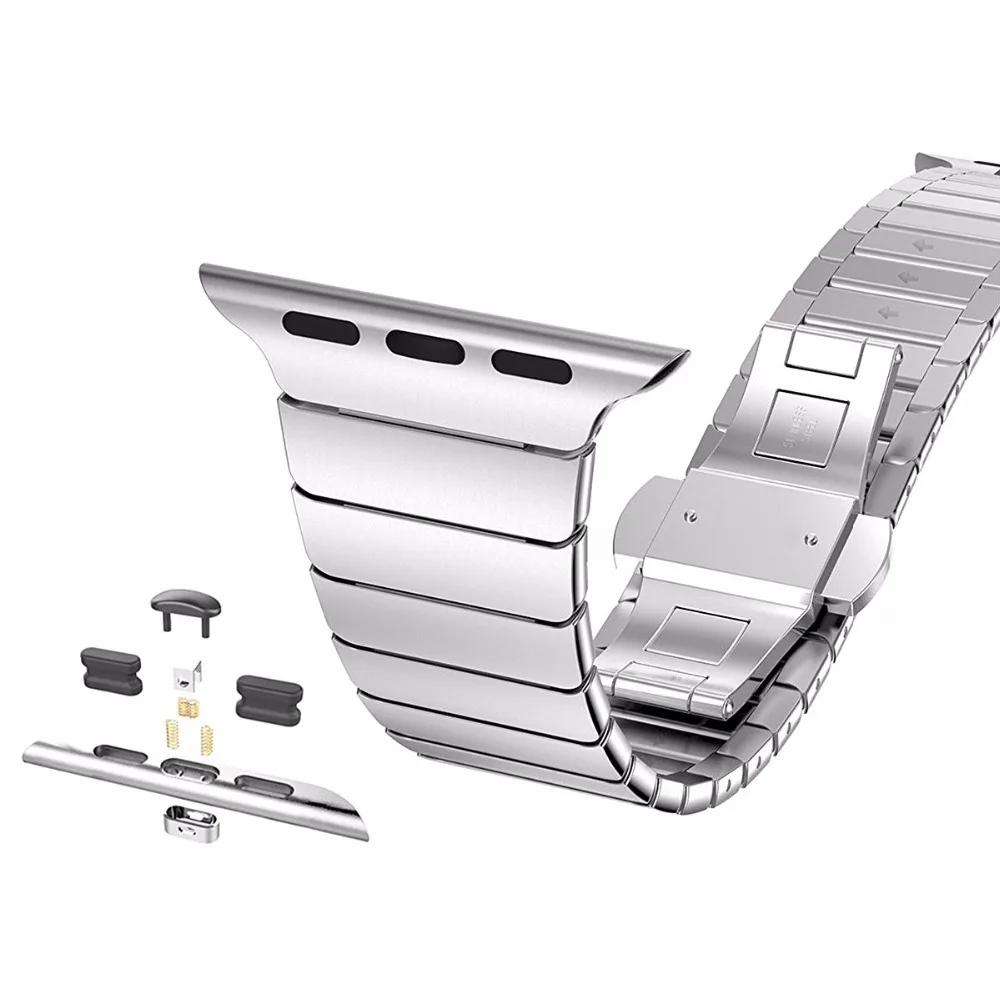 Браслет металлический для Apple Watch band 5 4 3 2 1 44 мм 40 люксовый браслет iWatch Band 38 42