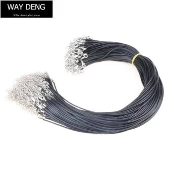 Pack of 100 Round 2 mm Black PU Leather Cord Wax Rope Necklace Cords Chains 45+5 cm Lobster Clasps DIY Jewelry Making - YJF034
Pack of 100 Round 2 mm Black PU Leather Cord Wax Rope Necklace Cords Chains 45+5 cm Lobster Clasps DIY Jewelry Making - YJF034
