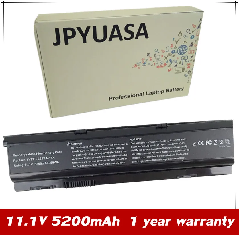 JPYUASA 11.1V 5200mAh Laptop Battery SQU-722 SQU-724 For Dell M15X P08G F681T D951T T779R T780R HC26Y NGPHW T779R T780R W3VX3
JPYUASA 11.1V 5200mAh Laptop Battery SQU-722 SQU-724 For Dell M15X P08G F681T D951T T779R T780R HC26Y NGPHW T779R T780R W3VX3