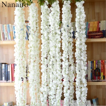 3 Fork Artificial Hydrangea Silk Rattan Wall Fake Flower Arches Vine Hanging Wisteria For Wedding Home Decoration Cheap Garland
3 Fork Artificial Hydrangea Silk Rattan Wall Fake Flower Arches Vine Hanging Wisteria For Wedding Home Decoration Cheap Garland