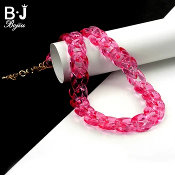 BOJIU Resin Transparent Women Choker Necklace Chain Colorful Lady Charm Chain Necklaces Fashion Links Neck Decorations NKS069
BOJIU Resin Transparent Women Choker Necklace Chain Colorful Lady Charm Chain Necklaces Fashion Links Neck Decorations NKS069