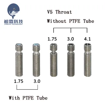 50Pcs/lot 3D Printer parts V5 Hotend Nozzle Throat Heat Break All Metal / With PTFE Pipe M6 M6 For 1.75/3.0mm Filament
50Pcs/lot 3D Printer parts V5 Hotend Nozzle Throat Heat Break All Metal / With PTFE Pipe M6 M6 For 1.75/3.0mm Filament