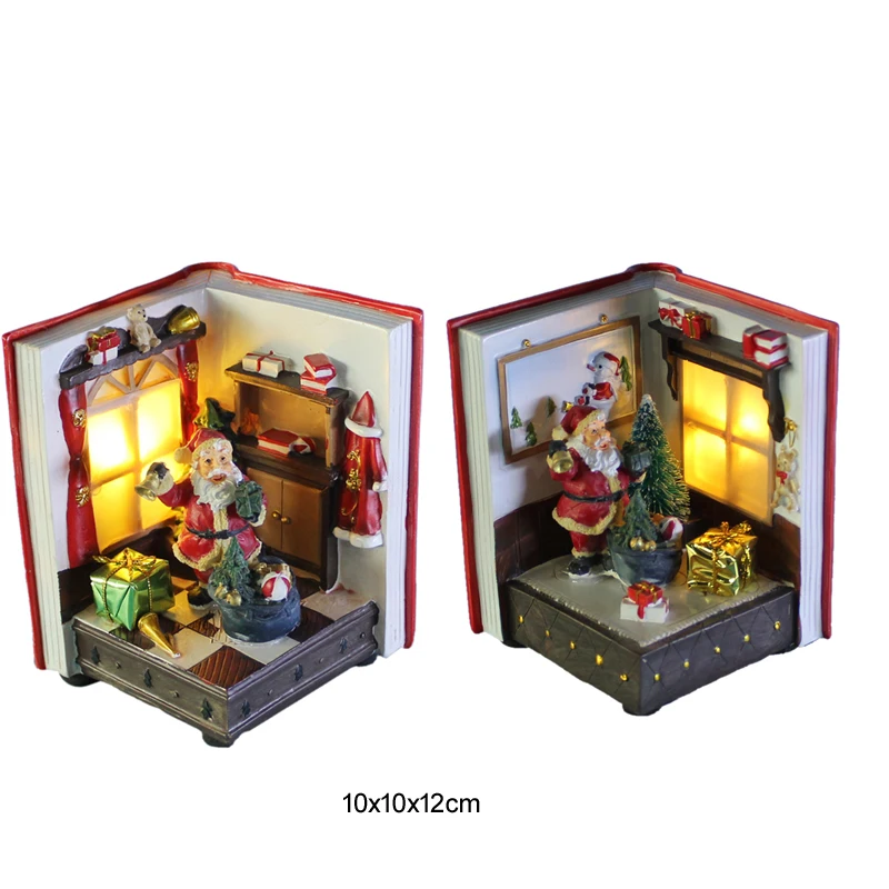 Crafts Decorations Polyresin Book Shape Christmas House with LED Light Xmas Fireplace Scene Ornament Gifts
Crafts Decorations Polyresin Book Shape Christmas House with LED Light Xmas Fireplace Scene Ornament Gifts