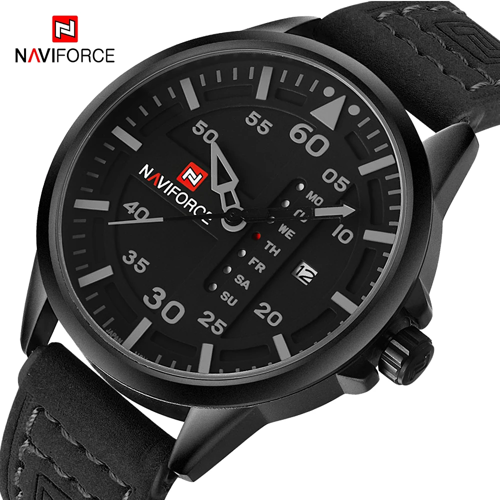 NAVIFORCE Watches Men's Quartz Date Clock Man Leather Strap 30M Waterproof Men Army Military WristWatches 9074 Relogio Masculino
NAVIFORCE Watches Men's Quartz Date Clock Man Leather Strap 30M Waterproof Men Army Military WristWatches 9074 Relogio Masculino